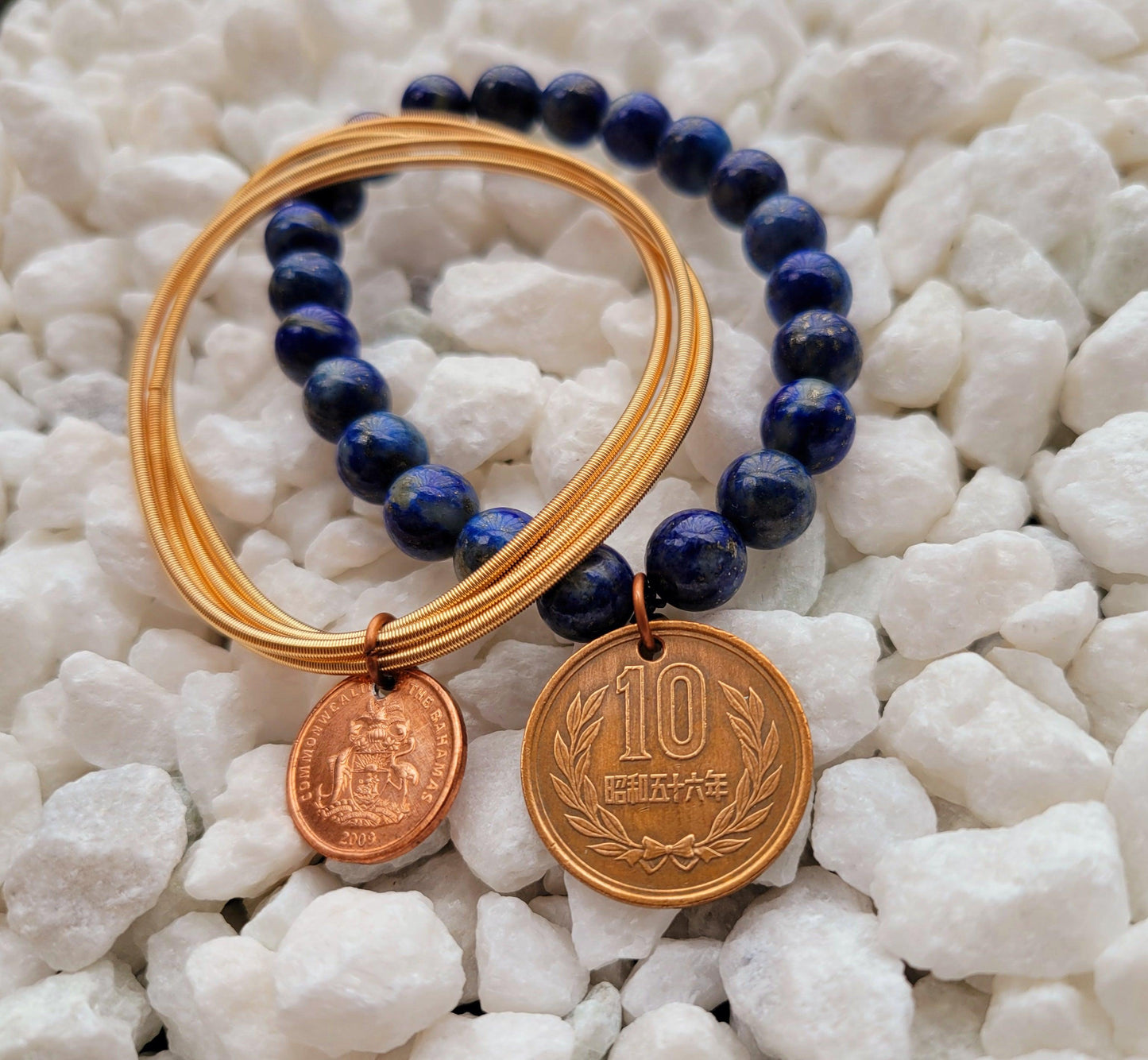 Lapis Lazuli Bead Bracelet - Shop World Links