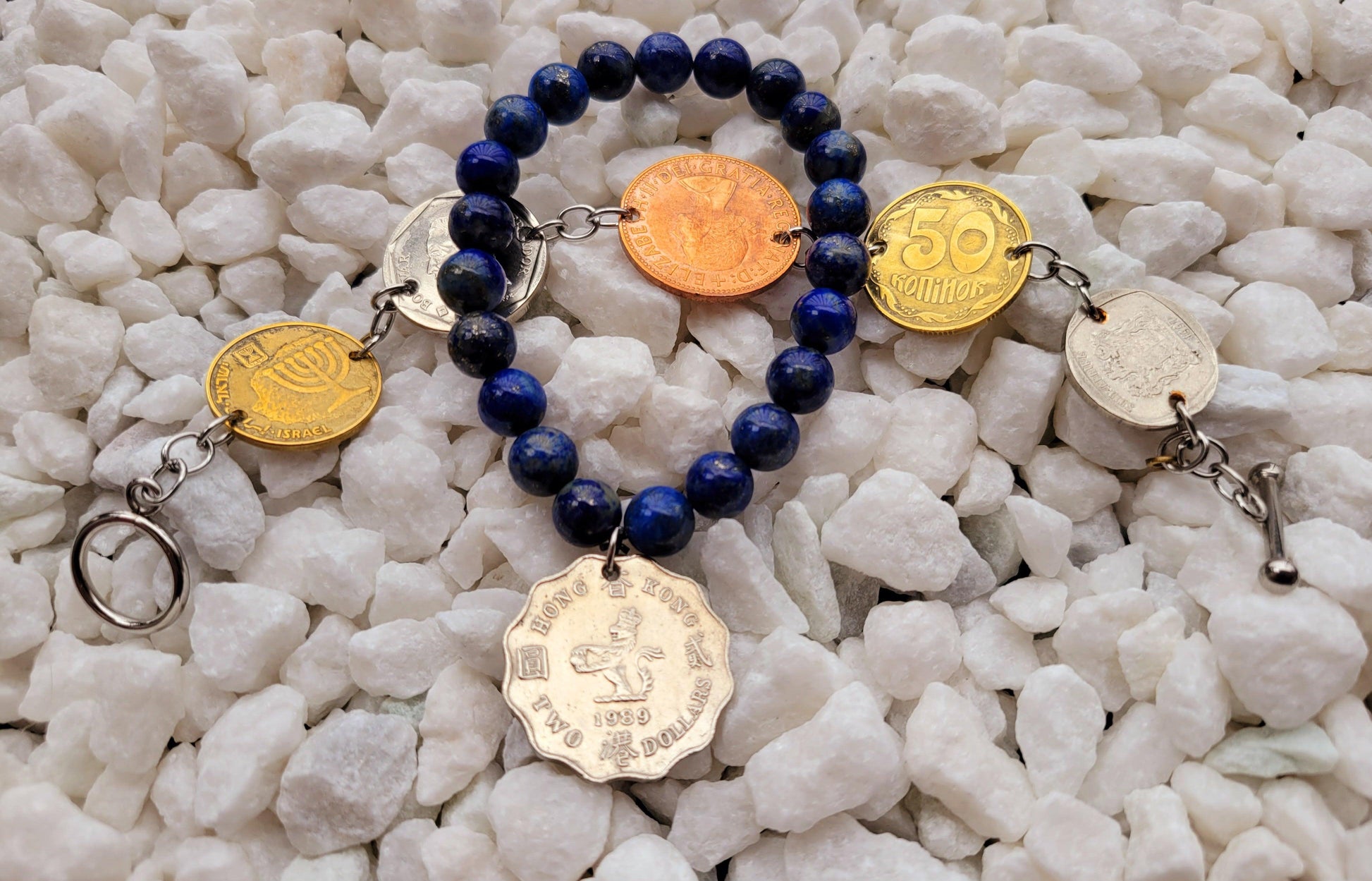 Lapis Lazuli Bead Bracelet - Shop World Links