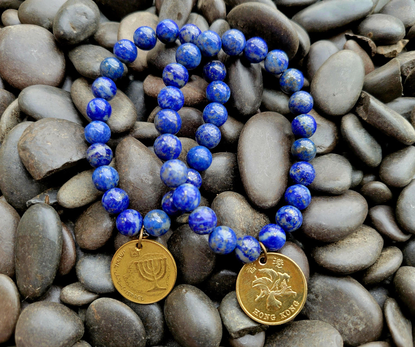 Lapis Lazuli Bead Bracelet - Shop World Links