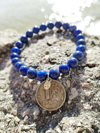 Lapis Lazuli Bead Bracelet - Shop World Links